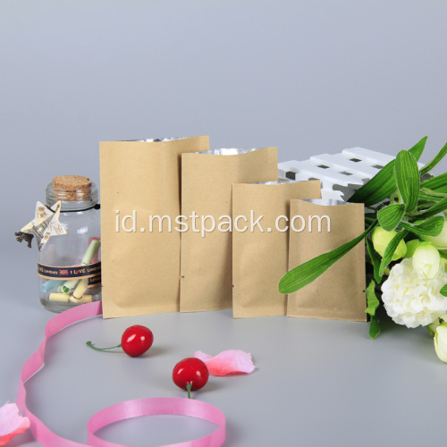 Kraft Paper 3 Side Seal Bag dengan katup